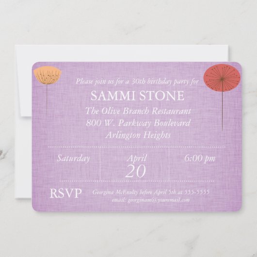 De paardebloemen op de Verjaardag van het Linnen Kaart (Achterkant)