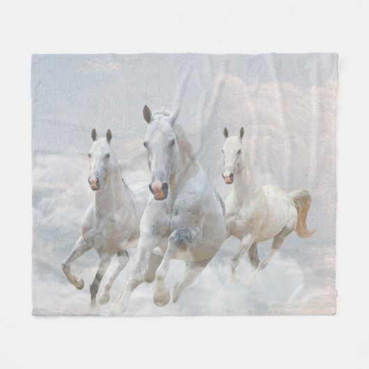 De Paarden Fleece Deken (Voorkant (Horizontaal))