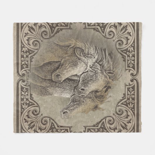 De paarden fleece deken (Voorkant (Horizontaal))