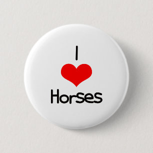 De Paarden I van het Hart (Liefde) Ronde Button 5,7 Cm