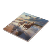 De paarden keramische tegel tegeltje (Zijkant)