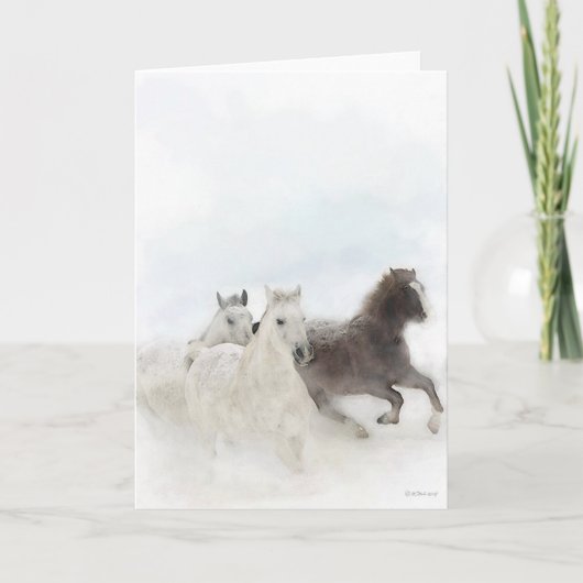 De Paarden van de sneeuw Kaart (Voorkant)