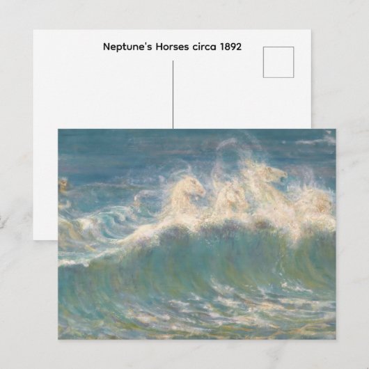 De paarden van Neptunus circa 1892 Briefkaart (Voorkant / Achterkant)