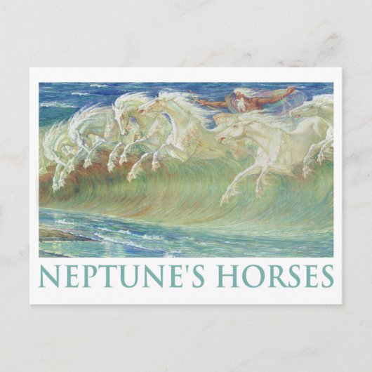 DE PAARDEN VAN NEPTUNUS RIJDEN OP DE GOLVEN BRIEFKAART (Voorkant)