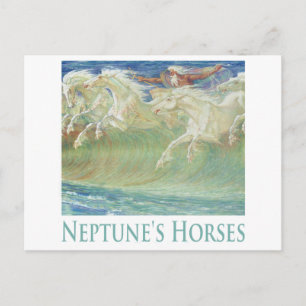 DE PAARDEN VAN NEPTUNUS RIJDEN OP DE GOLVEN BRIEFKAART