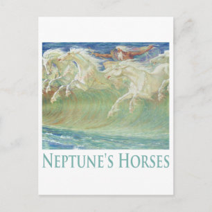 DE PAARDEN VAN NEPTUNUS RIJDEN OP DE GOLVEN BRIEFKAART