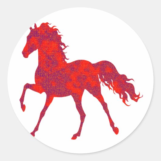 DE PAARDENBEWEGING RONDE STICKER (Voorkant)