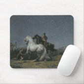 De paardendieven, 19e eeuw muismat (Met muis)