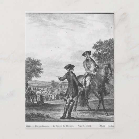 De paardenrace briefkaart (Voorkant)