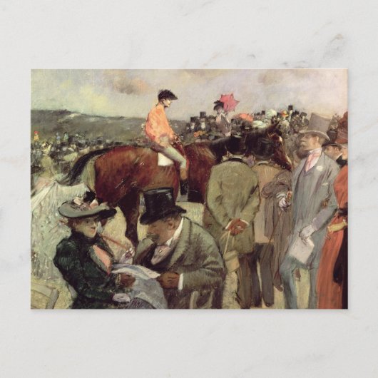 De paardenrace, ca.1890 briefkaart (Voorkant)