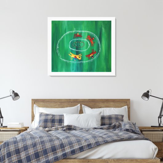 De paardenrace moderne acryl fijne kunstschilderin canvas afdruk (Insitu (Slaapkamer))