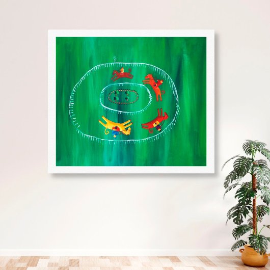 De paardenrace moderne acryl fijne kunstschilderin canvas afdruk