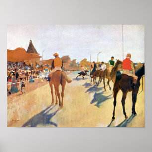 De paardenrennen (de parade), Edgar Degas Poster
