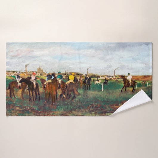 De paardenrennen, Edgar Degas Badhanddoek (Badhanddoek)