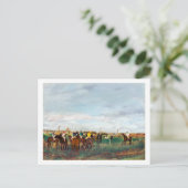 De paardenrennen, Edgar Degas Briefkaart (Staand voorkant)