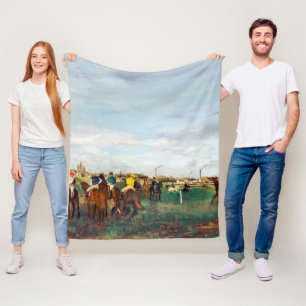 De paardenrennen, Edgar Degas Fleece Deken