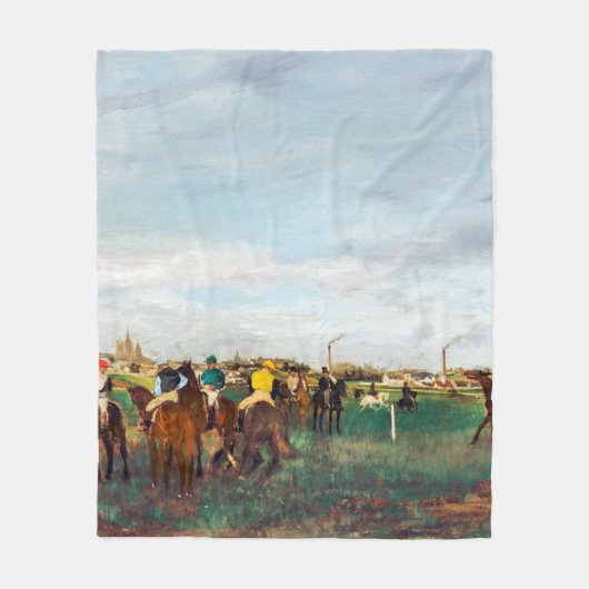 De paardenrennen, Edgar Degas Fleece Deken (Voorkant)