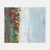 De paardenrennen, Edgar Degas Fleece Deken (Voorkant (Horizontaal))