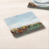 De paardenrennen, Edgar Degas Kartonnen Onderzetters (Schuin)