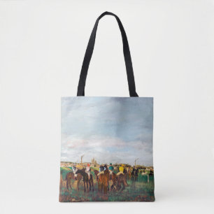 De paardenrennen, Edgar Degas Tote Bag