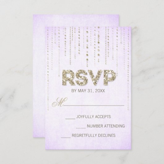 De paars & het Goud schitteren de Kaart van het (Voorkant / Achterkant)