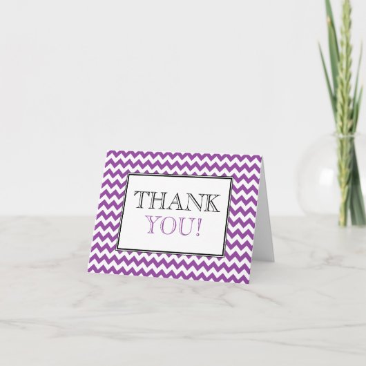 De Paars & het Wit van de chevron danken u kaarden Bedankkaart (Voorkant)