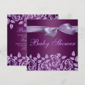 De paars namen de Uitnodiging van het Baby shower (Voorkant / Achterkant)