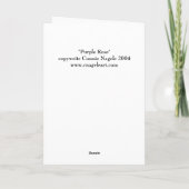 De paars namen Wenskaart toe Kaart (Achterkant)