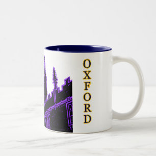 De Paars van de Spiralen van de Bouw van Oxford Tweekleurige Koffiemok