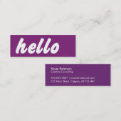 De Paars van het hallo Mini Visitekaartje (Voorkant / Achterkant)