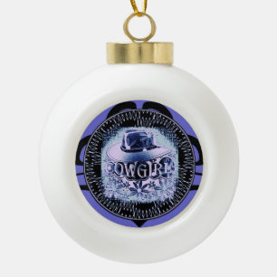 De Paars van het Pet van de Cowboy van de Keramische Bal Ornament