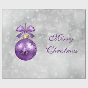 De paarse Bal van Kerstmis Cadeaupapier