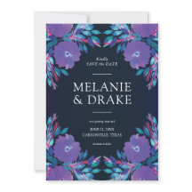 De paarse Behandelde Bloemen sparen de Datum