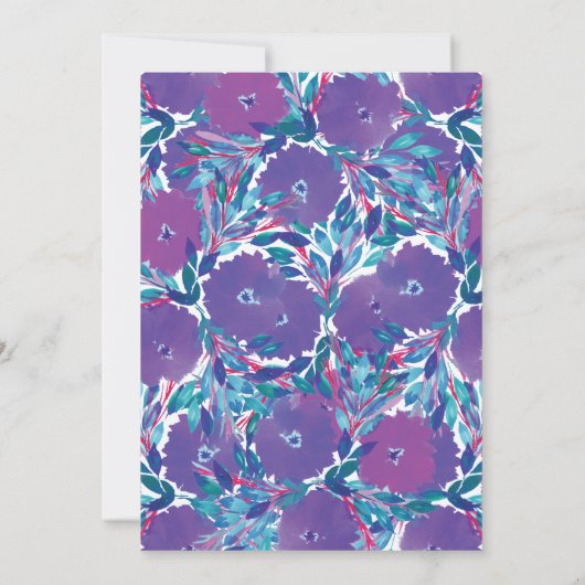 De paarse Behandelde Bloemen sparen de Datum Kaart (Achterkant)