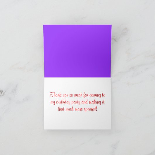 De paarse Berijpende Kers Cupcake van de Vanille Bedankkaart (Binnen)