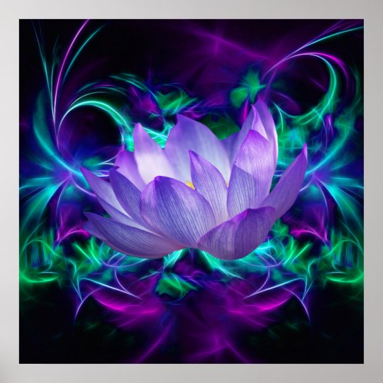 De Paarse Bloem Van Lotus En Zijn Betekenis Poster Zazzle Nl