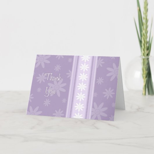 De paarse Bloemen danken u de Kaart van (Voorkant)