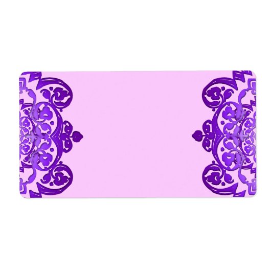 De paarse Bloemen Lege Grote Etiketten van de (Voorkant)