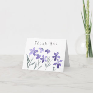 De paarse Bloemen van de Waterverf Bedankkaart