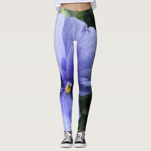 De paarse Bloesem van het Viooltje met Groen & Leggings (Voorkant)