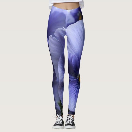 De paarse Bloesem van het Viooltje, Unieke Foto Leggings (Voorkant)