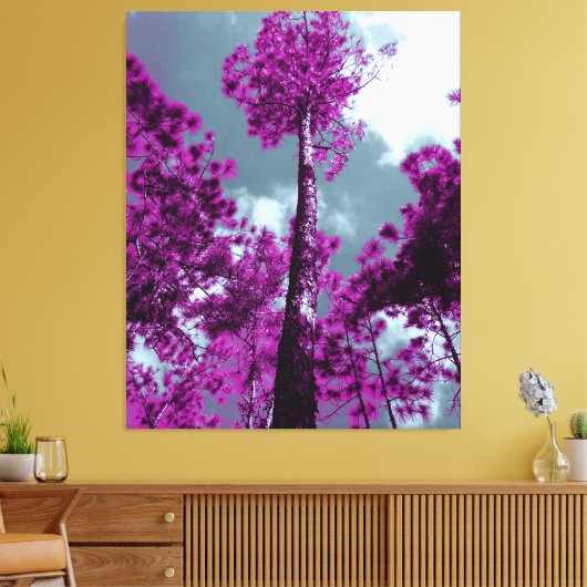De Paarse boom Canvas Afdruk (Insitu (Woonkamer))