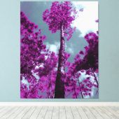 De Paarse boom Canvas Afdruk (Insitu (Houten vloer))