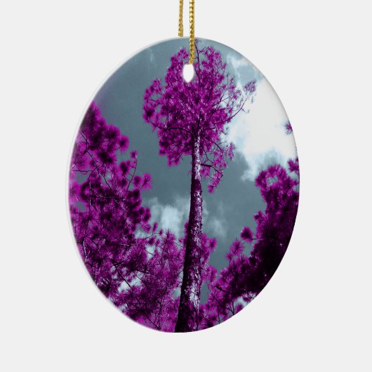 De Paarse boom Keramisch Ornament (Rechts)