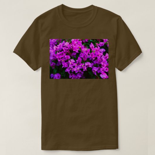 De paarse bougainvillebloem 1 t-shirt (Design voorkant)
