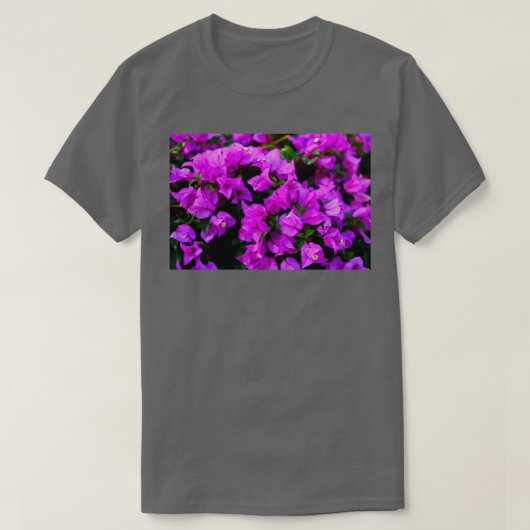 De paarse bougainvillebloem 3 t-shirt (Design voorkant)