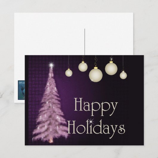 De paarse Briefkaarten van de Boom prettige (Voorkant / Achterkant)