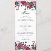 De paarse bruintuinbruiloft van Burgundy. Rozen Menu (Voorkant)