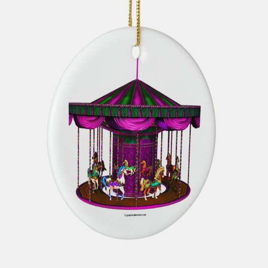 De Paarse carrousel Keramisch Ornament (Rechts)