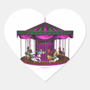 De Paarse carrouselrotskrakers Hart Sticker